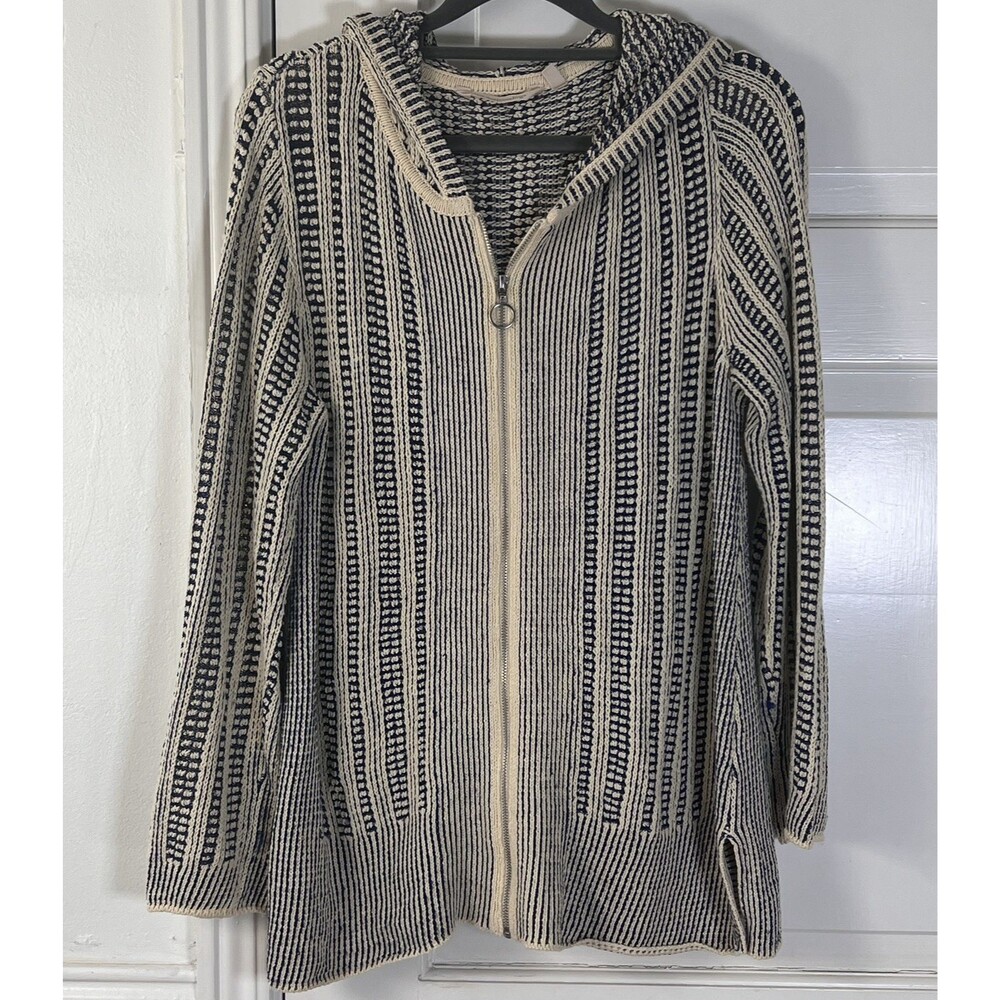 Soft Surroundings Womens Medium Hoodie Cardigan Costal Grandma Beach Cover Boho